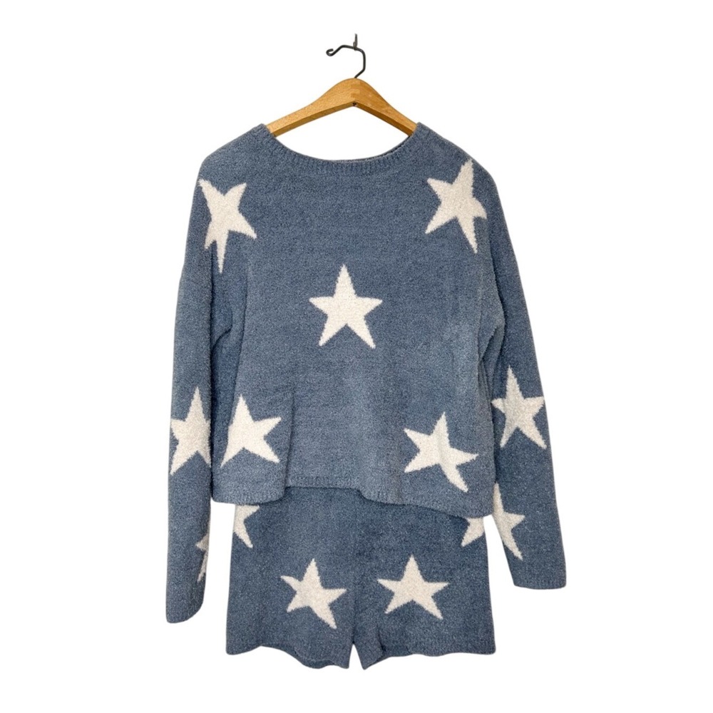 Sincerely Jules Blue & White Star Cozy Loungewear Set